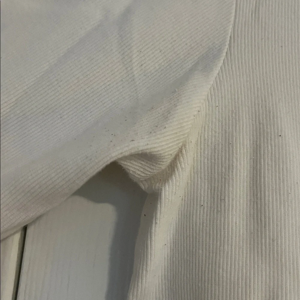 Talbots White Ribbed Mock Neck Top - Picture 4 of 5